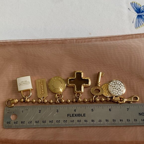 Coach Charm Bracelet Chunky VTG Gold Tone 7 1/2" - Picture 5 of 13